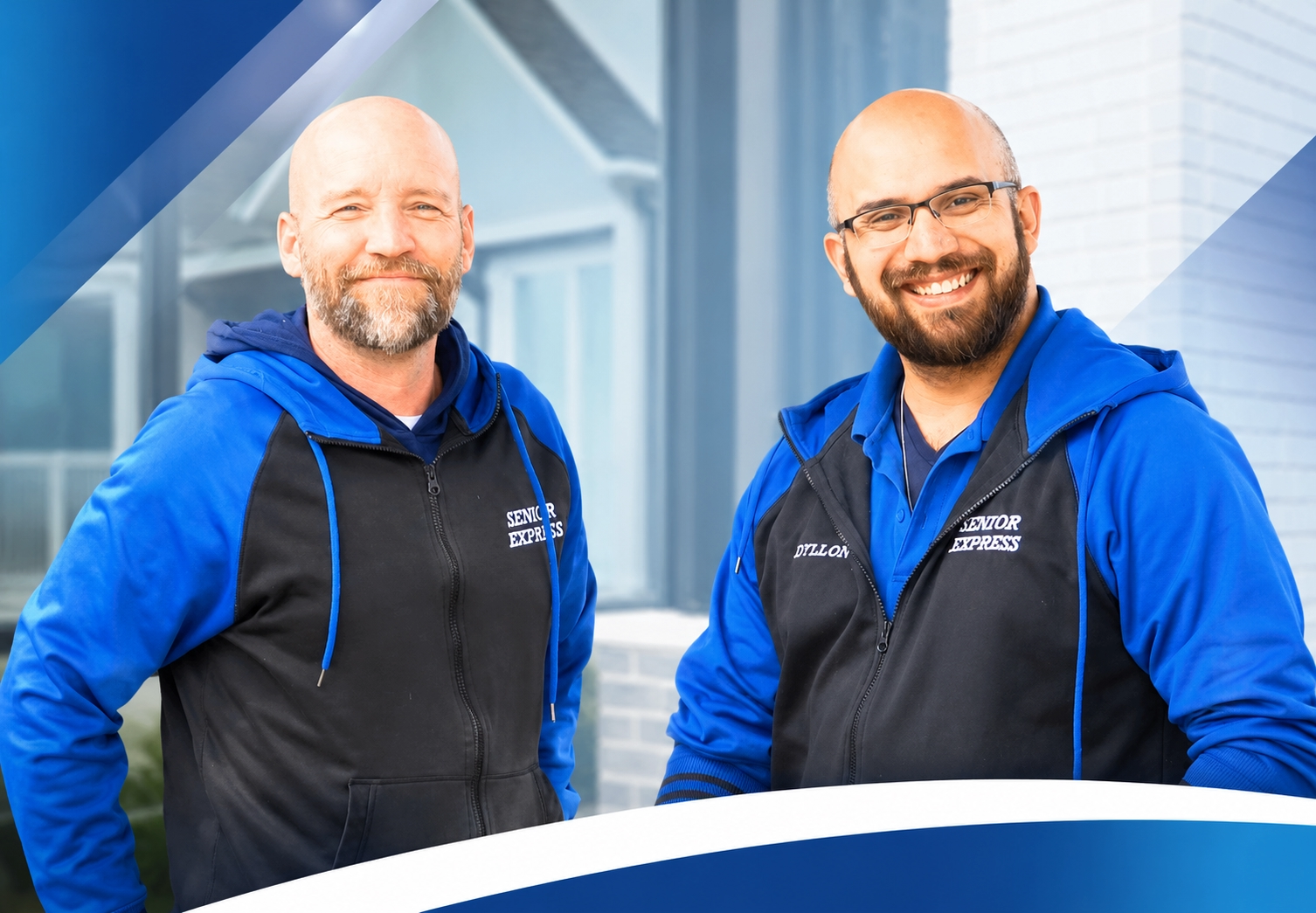 Employee Application Two Senior Express drivers smiling in uniform